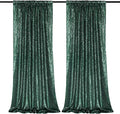 B-COOL Sequin Backdrop Curtains 2 Packs 2ftx8ft Emerald Green Sparkle Backdrop Fabric Glitter Backdrop for Party Ceremony Wedding Birthday Decoration