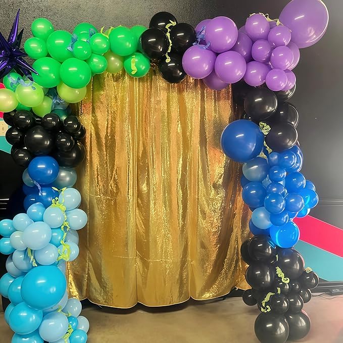 Black and Green Balloons, 60PCS Teal Blue Green Purple Video Game Balloons, Black Purple Blue Balloon for Man Video Game Baby Shower Birthday Monsters Theme Boys Game Night Party Decorations Supplies