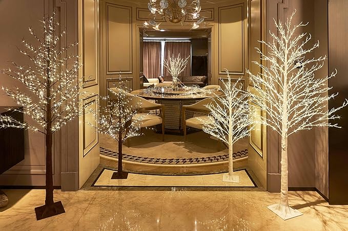 LITBLOOM Lighted White Tree Plug in 430 LED Fairy Lights 4FT, Twig Tree with Lights for Indoor Outdoor Home Room Christmas Easter Decoration