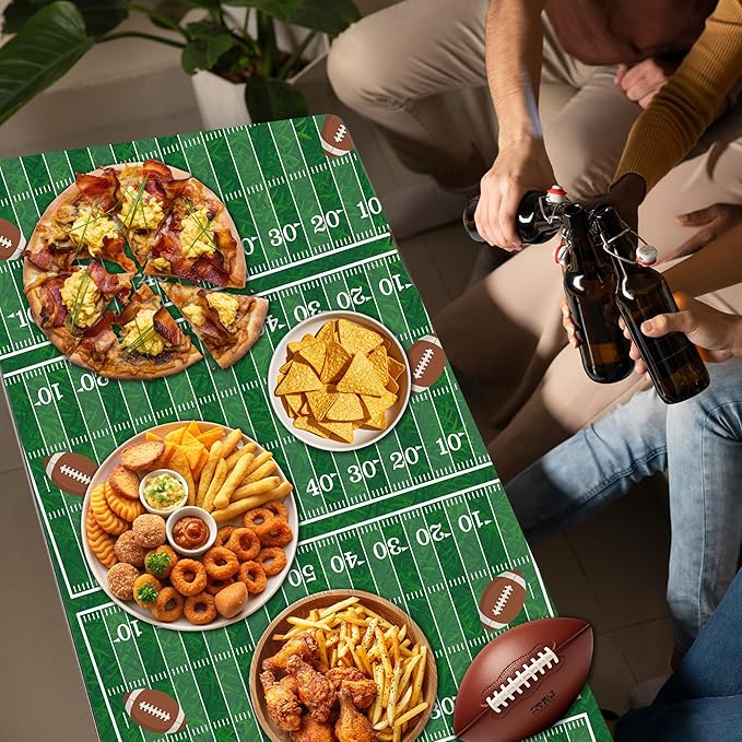 Super Game Bowl Party Decorations 2026 - Green Tablecloth for Football Party Decorations Favors Supplies | Game Day Table Cloth Backdrop Banner Indoor Outdoor -Football Birthday Table Cover for Home