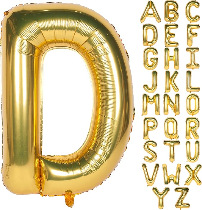 Letter Balloons 40 Inch Giant Jumbo Helium Foil Mylar for Party Decorations Gold D