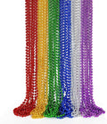 Mardi Gras Beads, 24PCS Metallic Colorful Bead Necklace Party Favors, 6 Kinds of 33" Beaded Necklace Costume Women Men Stuff, Festival Parade Throw Accessories for Wedding Birthday Celebrations
