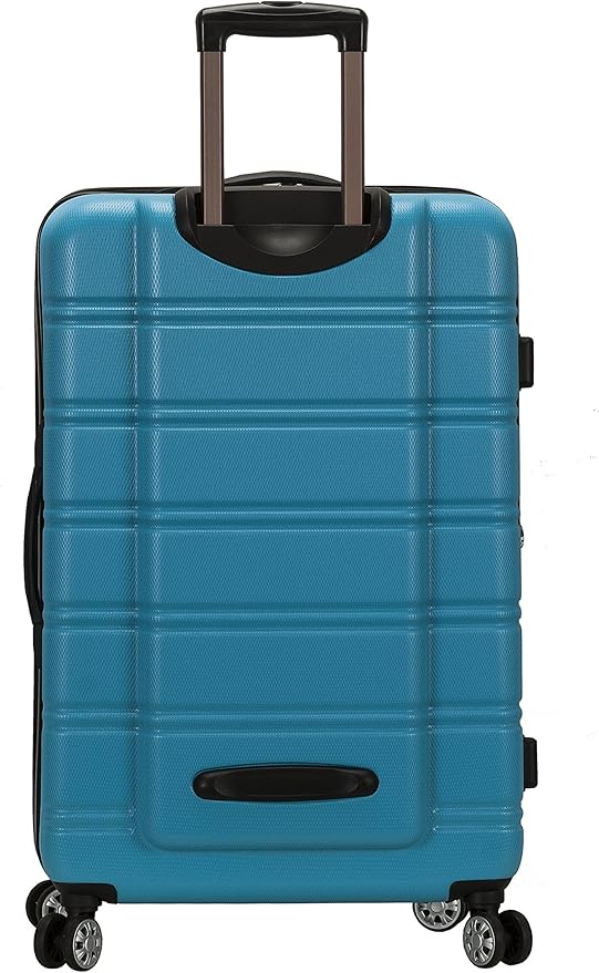 Rockland Melbourne Hardside Expandable Spinner Wheel Luggage, Checked Large 28", Turquoise