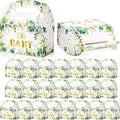 Nezyo 24 Pcs Baby Shower Party Favor Boxes Sage Green Goodie Bags for Guests, Baby Shower Paper Boxes with Eucalyptus Leaves for Gender Reveal Return Guest Gifts, 4.7 x 2.4 x 5.1 Inch