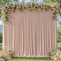 8x10FT Nude Backdrop Curtains for Wedding Parties, Wrinkle Free Polyester Photography Backdrop Drapes for Wedding Baby Shower Birthday Parties Stage Background Stand Decorations 4x10ft,2 Panels