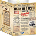 97th Birthday Cards for Men & Women - Back In 1929 Newspaper (Bday Card + Envelope) Large HAPPY BIRTHDAY Decorations for Her Him Vintage Funny card for Wife Husband & Grandparents 97 years