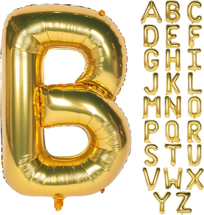 Letter Balloons 40 Inch Giant Jumbo Helium Foil Mylar for Party Decorations Gold B