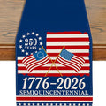 250 Anniversary USA Table Runner, 4th of July Table Runner 250th Anniversary Decorations America Patriotic 250 Years of Freedom 1776-2026 Memorial Day Home Party Decor 13x90 Inch
