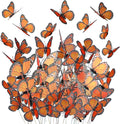 Waydress 24 Pieces Halloween Monarch Butterfly Decorations 3 Size Artificial Monarch Butterflies Wall Decor 3D Butterfly Wing Wall Art with Wire for Fall Wedding Home Bedroom Decorations(Orange)