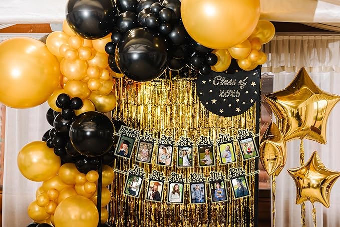 PartyHooman Graduation Photo Banner K-12, Kindergarten to 12th Grade for Middle/Junior, High/Senior Graduation Decorations 2026 | Class of 2026 Party Decorations |Pictures Party Supplies (Pre-strung)