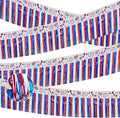 4 Pack 39Ft 4th of July Parade Floats for Trailer Car, Flag Stripes and Stars Patriotic Foil Fringe Garland Tinsel Streamers Banner Table Skirts for 4th of July Graduation Homecoming Party (Flag)