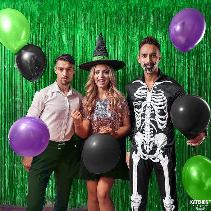 KatchOn, Green Streamers - Pack of 2 | St Patricks Day Streamers, Fringe Backdrop Curtain for St Patricks Day Decorations | Ramadan, Jungle Party Dinosaur Birthday, Safari Party Decorations, Football