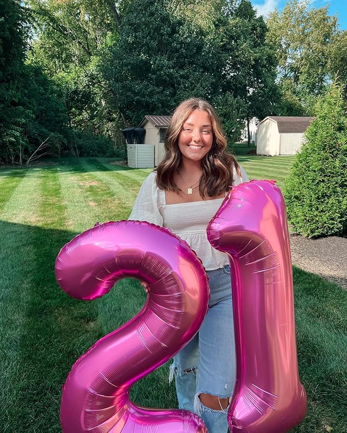 Pink Number 6 Balloon 40 Inch, 6 Balloon Number, 6th Birthday Decorations, Pink Party Supplies for Boys Girls