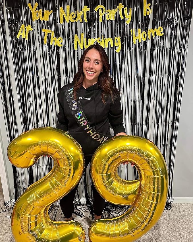 Gold 9 Balloon, Number Balloon 40 Inch, Gold Party Decorations, Giant Birthday Decorations for 9th 19th 29th 90th, Number 9 Balloon