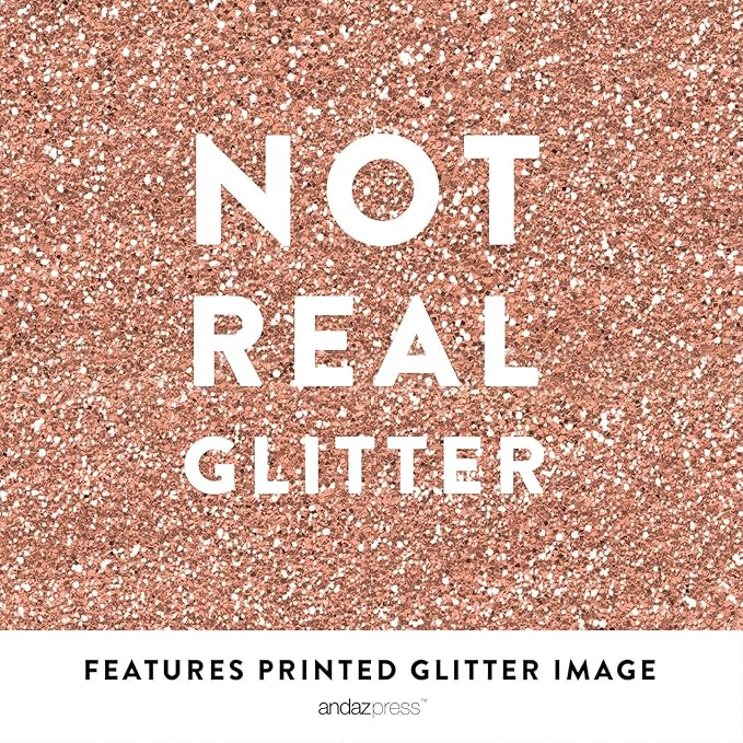 Andaz Press Personalized Baby Shower Party Signs, Glitzy Rose Gold Glitter, 8.5x11-inch, Sophia Alexis Jameson Due August 2026, 1-Pack, Bokeh Colored Party Supplies, Custom Name