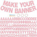BEISHIDA 116 PCS A-Z DIY Letter Banner Kit Make Your Own Banner Glitter Dark Pink Including 111 Letters and Numbers 3 Rope and 2 Threading Device,Customized for Birthday Graduation Wedding Party Decor