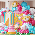 Ice Cream Drip Baseball Birthday Party Decorations, 133PCS Baseball Balloon Arch Garland Kit Ice Cream Theme Hot Pink Latex Balloons with Baseball Foil Balloons for Birthday Baby Shower Party Supplies