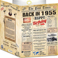 71st Birthday Cards for Men & Women - Back In 1955 Newspaper (Bday Card + Envelope) Large HAPPY BIRTHDAY Decorations for Her Him Vintage Funny card for Wife Husband & Grandparents 71 years