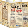 62nd Birthday Card for Women Men - Back In 1964 Newspaper - 62 nd Happy BIRTHDAY card - 62 birthday gift for Her Him - JUMBO size - 62nd birthday decorations Dad Mom - Best gifts for 62 year old