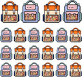 Lati 24PCS Birthday Party Favors Goodie Bags - Cartoon Style Durable Plastics Gift with Handles for Candy Treats,Events (Classroom Bags,Small)
