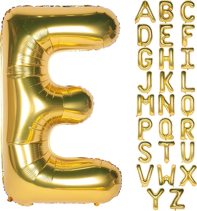 Letter Balloons 40 Inch Giant Jumbo Helium Foil Mylar for Party Decorations Gold E