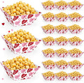 Marspark 24 Pcs Valentine's Day Popcorn Boxes Disposable Paper Bowls Sweet Hearts Popcorn Tray Containers Valentines Party Supplies Galentines Decoration Heart Treat Snack Bowl for Wedding Engagement