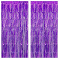 KatchOn, Metallic Purple Foil Fringe Curtain 3.2x8 Ft, Pack of 2 | Streamer Backdrops for Purple Birthday Decorations, Ramadan Decorations for Home | Backdrops for Graduation Decoration 2026
