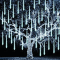 TW SHINE Christmas Meteor Shower Lights Outdoor, 864 LED 12" 24 Tubes Waterproof Christmas Lights Outdoor Plug in, Snow Falling Rain Icicle Xmas Light Decorations, White