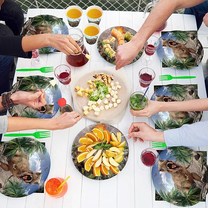 Dinosaur Birthday Party Supplies Dino World Baby Kids Happy Birthday Party Disposable Tableware Set Plates Napkins Cups Green Forks for 24 Guests
