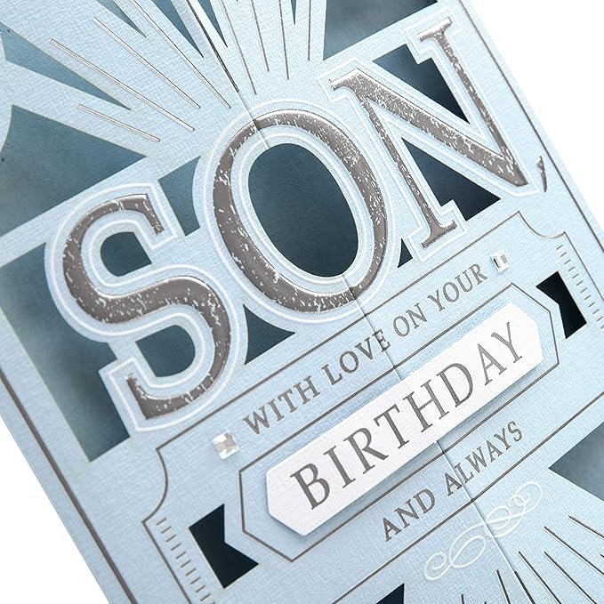 Hallmark Birthday Card for Son - Classic Laser Cut 3D Design