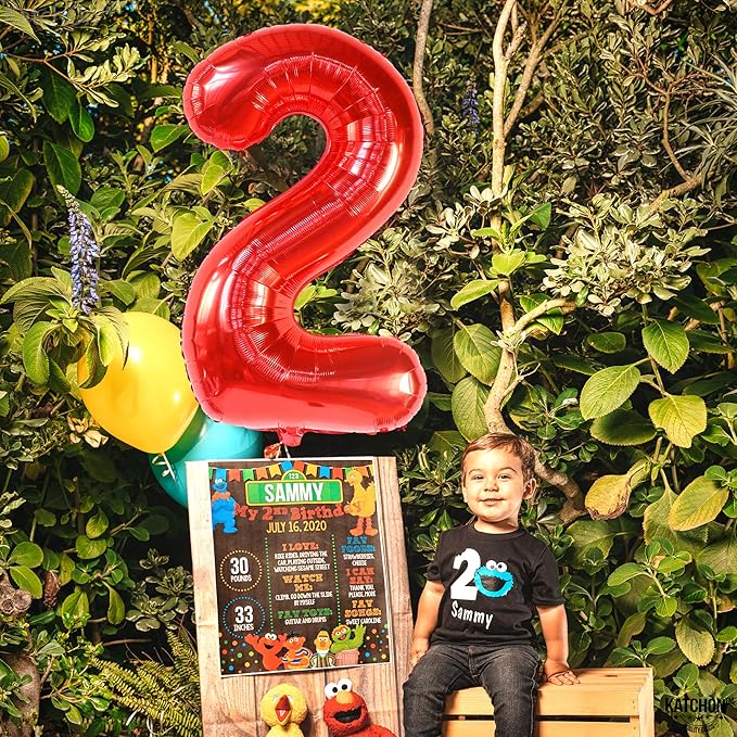 KatchOn, Giant Red Number 2 Balloon - 40 Inch | Mylar Foil 2nd Number Balloons For Happy Birthday Decorations | Red 2 Balloon Number For Anniversary Decorations | Birthday Party Decoration
