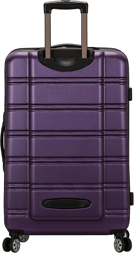Rockland Melbourne Hardside Expandable Spinner Wheel Luggage, Checked Large 28", Purple