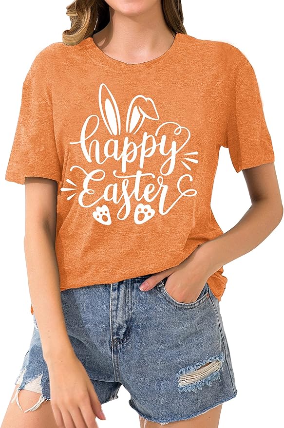 LAZYCHILD Women Easter Teacher Shirts: Funny Treat All with Kindness T-Shirt Bunny Rabbit Tee Tops