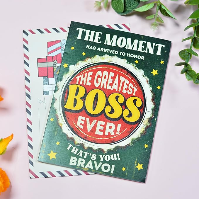 Boss Birthday Card, Birthday Card for Boss with Seal and Envelope, Bosses Birthday Gifts