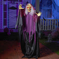 JOYIN 62" Halloween Witch Decorations Outdoor, Life Size Twirling Animatronics Ghost Decor with Sound and Light Radar Activation, Scary Haunted House Props for Indoor/Outside Party Garden Yard Lawn