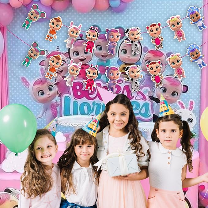 CRI Babes Garland Decoration - Banner for Birthday Party, Cartoon Theme Hanging Party Decoration for Home, Event, Dessert Table Backdrop and Celebration Wall Décor Supplies