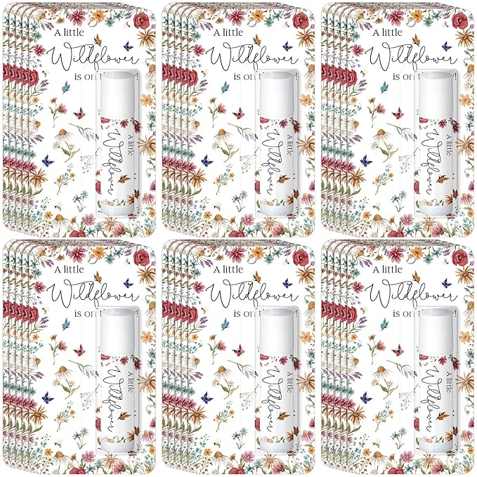 30 Pack a Little Wildflower Baby Shower Games Prizes Gifts Bulk Wildflower Lip Balms Favors for Winners Boys Girls Gender Reveal Favors Decorations Halloween Baby Shower Thanksgiving Gift Bags Stuffer
