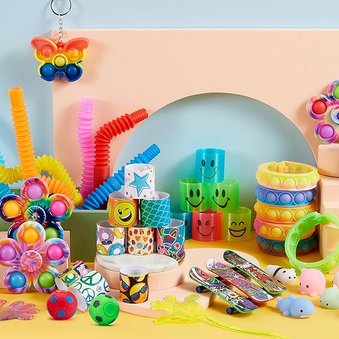 JOYIN 60 Pcs Party Favors for Kids, Fidget Toys Pack, Sensory Toy, Easter Goodie Bags Fillers for Birthday Party,Prizes in Bulk for School, Pinata Stuffers, Classroom Prizes, Treasure Box Toys