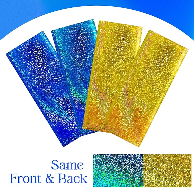 Sparkling Holographic Laser Tablecloth - Shimmering, Waterproof, Easy to Clean - Ideal for Bachelorette, Birthday, Wedding, and Anniversary Party Decorations (Dark Blue & Gold, 2)