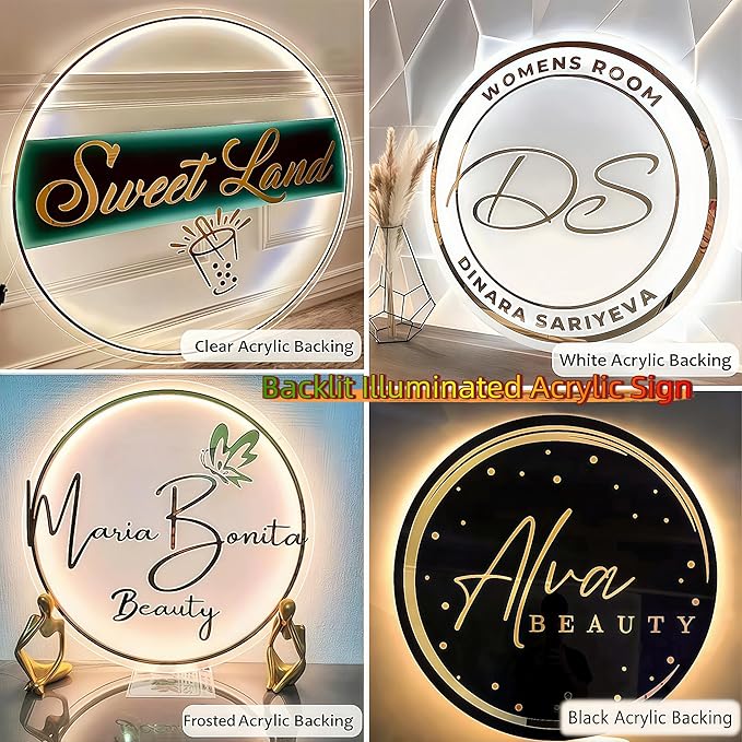 Custom Neon Sign, Personalized UV Printed LED Backlit Illuminated Sign Customizable for Business LoGo, Salon Beauty Nail Studios Light Up Name Metal Sign, Images Neon Lighting Customized