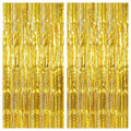 KatchOn, XtraLarge Gold Streamers Backdrop - 3.2x8 Feet, 2 Pcs | Gold Fringe Backdrop Curtain for Ramadan Decorations for Home, Casino, 50th Birthday Decoration | Graduation Decorations 2026
