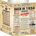 92nd Birthday Cards for Men & Women - Back In 1934 Newspaper (Bday Card + Envelope) Large HAPPY BIRTHDAY Decorations for Her Him Vintage Funny card for Wife Husband & Grandparents 92 years