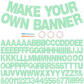 BEISHIDA 116 PCS A-Z DIY Letter Banner Kit Make Your Own Banner Glitter Light Green Including 111 Letters and Numbers 3 Rope and 2 Threading Device,Customized for Birthday Graduation Party Decor