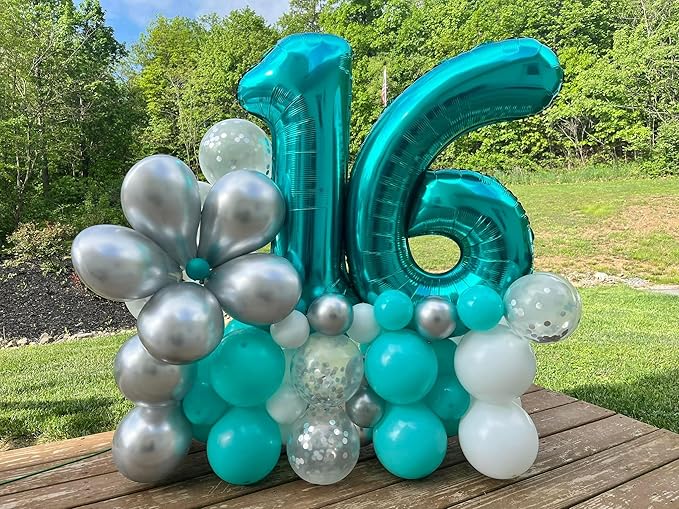 Light Blue Number 8 Balloon 40 Inch, 8th Birthday Party Decorations for Children, Giant 8 Foil Balloon for Party Supplies