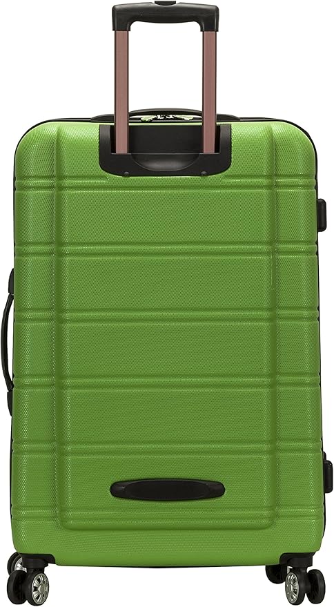 Rockland Melbourne Hardside Expandable Spinner Wheel Luggage, Checked Large 28", Green