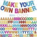 BEISHIDA 116 PCS A-Z DIY Letter Banner Kit Make Your Own Banner Glitter Colorful Including 111 Letters and Numbers 3 Rope and 2 Threading Device,Customized for Birthday Graduation Wedding Party Decor