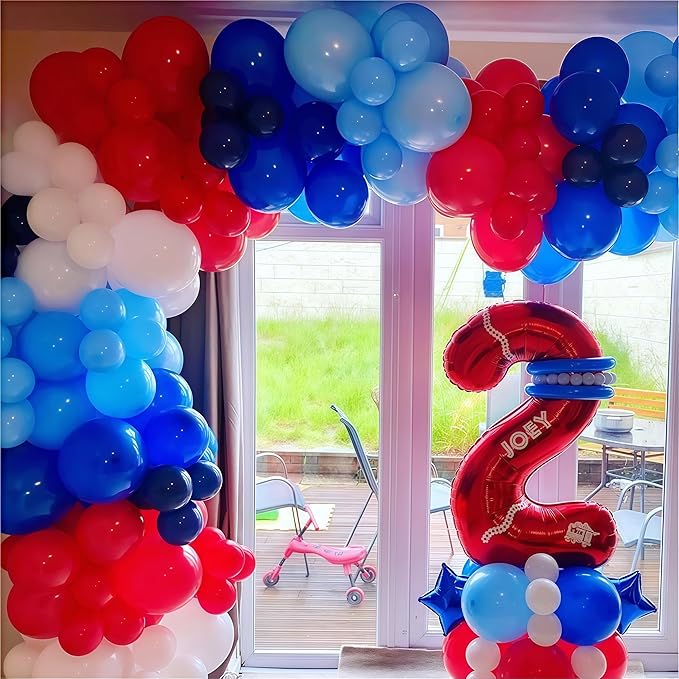 Balloon Arch Garland Kit, Red White and Blue 102 Pcs Patriotic 4th of July Latex Balloon Garland Arch Royal Blue Balloon for Boys Men Baseball Birthday Baby Shower Nautical Labor Day Party Decorations