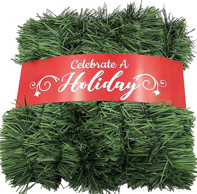 50 Foot Garland | Christmas Garland for Christmas Decorations Indoor or Outdoor | Non-Lit Soft Garland Christmas Decorations | Green Holiday Decor | Home Garden Artificial Greenery (1, 50 FT)