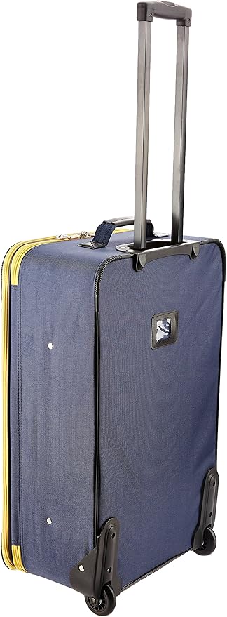 Rockland Fashion Softside 4 Piece Luggage Set, Expandable, (14" Tote/19"/24"/28"), Navy