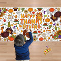 OHOME Thanksgiving Giant Coloring Poster/Tablecloth-Thanksgiving Crafts for Kids-30 x 72 Inches Jumbo Paper Coloring Banner Games Activities Essentials for Kids Gifts - Thanks Giving Decorations Decor